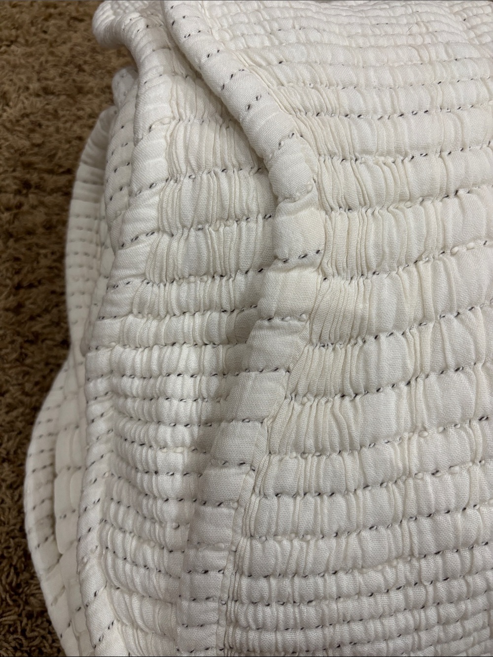 Quince Organic Cotton Channel Stitch Coverlet King Undyed - Picture 11 of 11